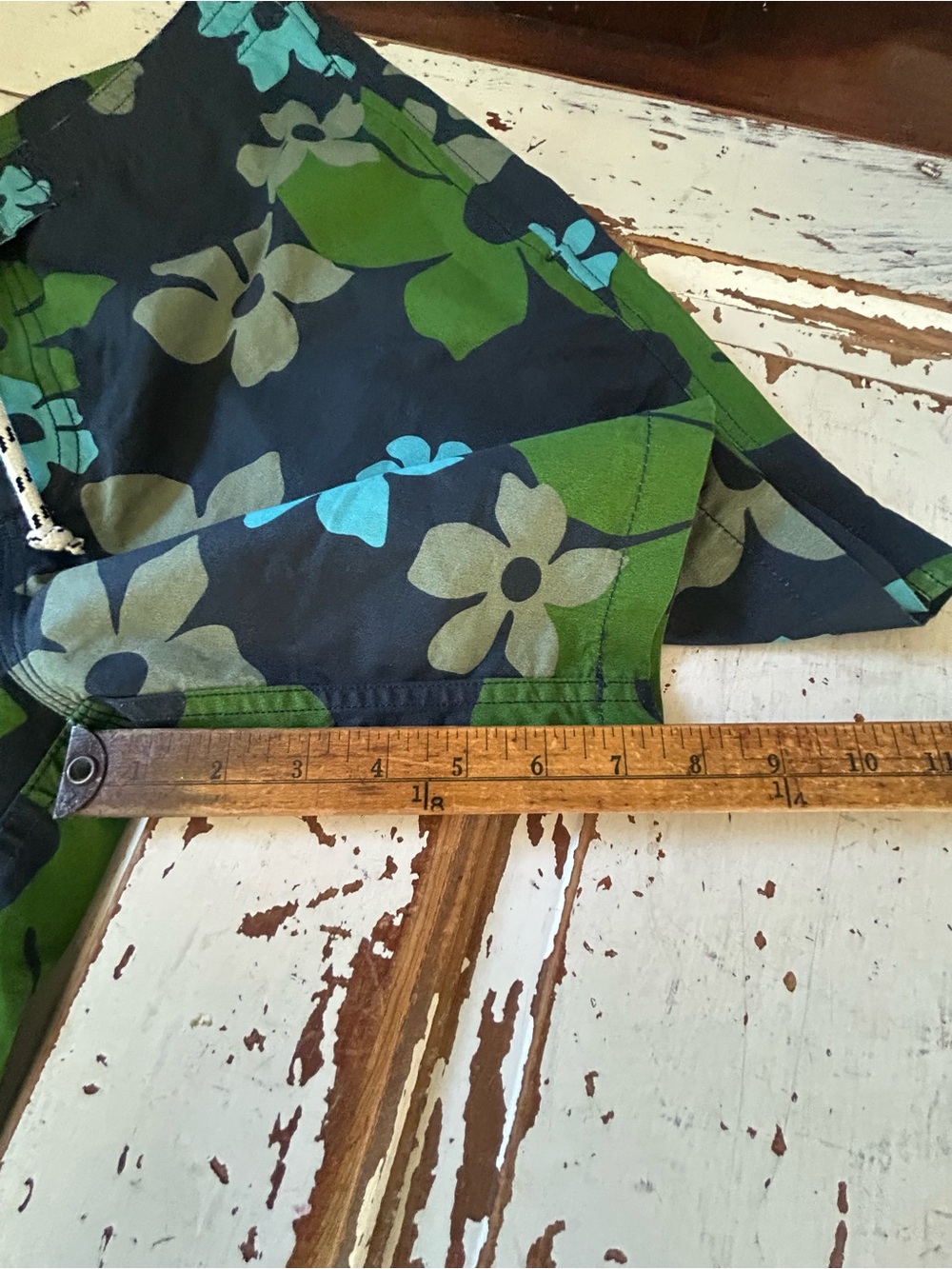 Bb The TOURIST by Burkman Bros mens blue/green floral swim trunks size M 32" - Picture 3 of 9
